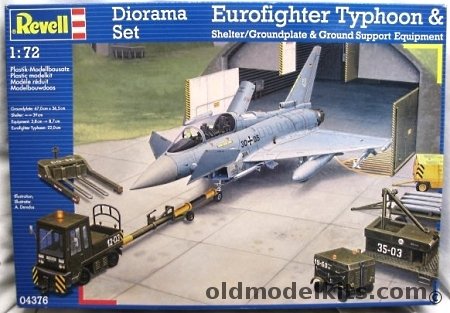 Revell 1/72 Eurofighter Typhoon & Shelter/Groundplate & Ground Support Diorama Set, 04376 plastic model kit